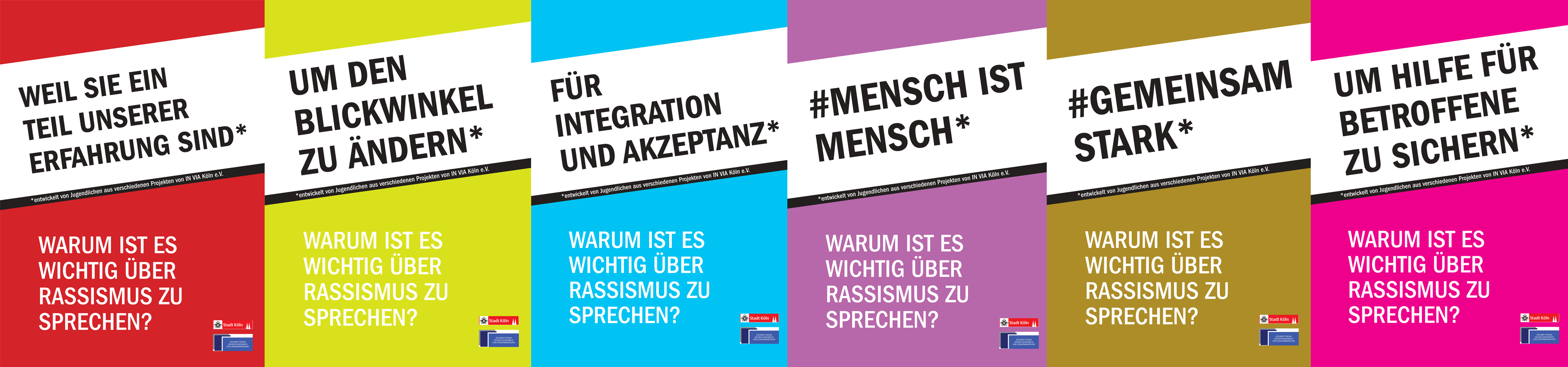 Banner (c) Aktion „Stark und aktiv gegen Alltagsrassismus in Köln“ von IN VIA e.V. in Kooperation mit dem Kölner Forum